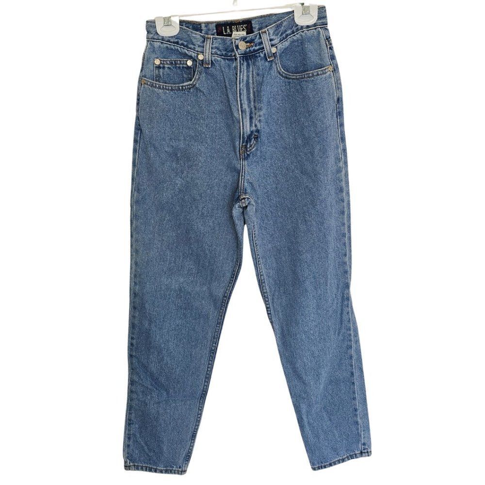 VINTAGE 90s Womens LA Blues High Rise Mom Tapered Straight Leg Jeans 10 Grunge